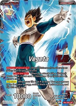 Vegeta Saiyan Bond Vegeta TB1-001 Tournament of Power Dragonball Super card