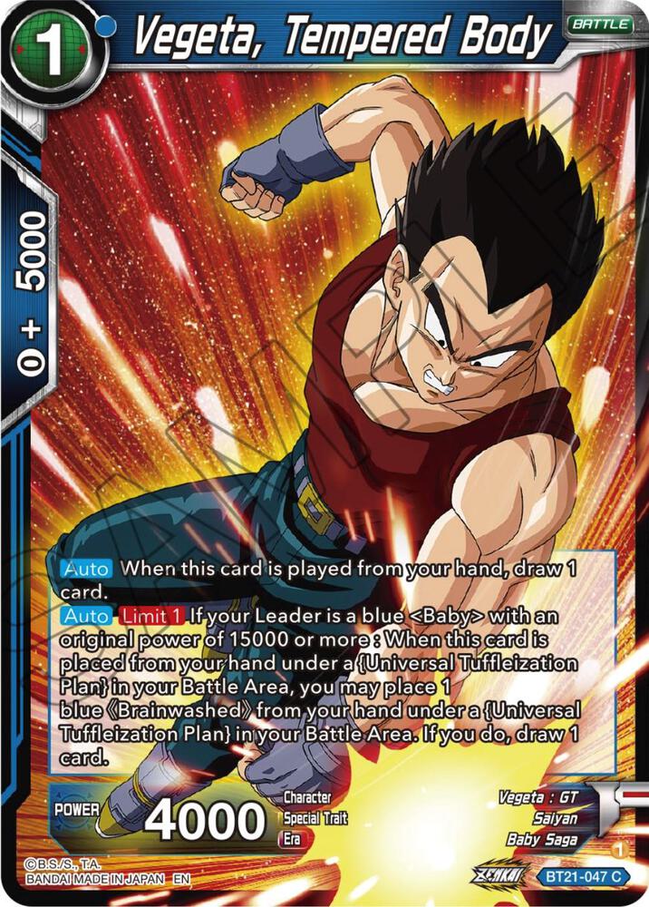 Vegeta Tempered Body BT21-047 Wild Resurgence Dragonball Super card