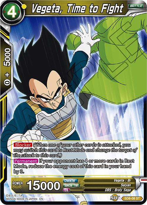 Vegeta Time to Fight Foil SD8-08 Destroyer Kings Dragonball Super card