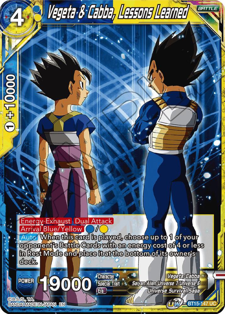 Vegeta and Cabba Lessons Learned Foil BT15-147 Saiyan Showdown Dragonball Super card