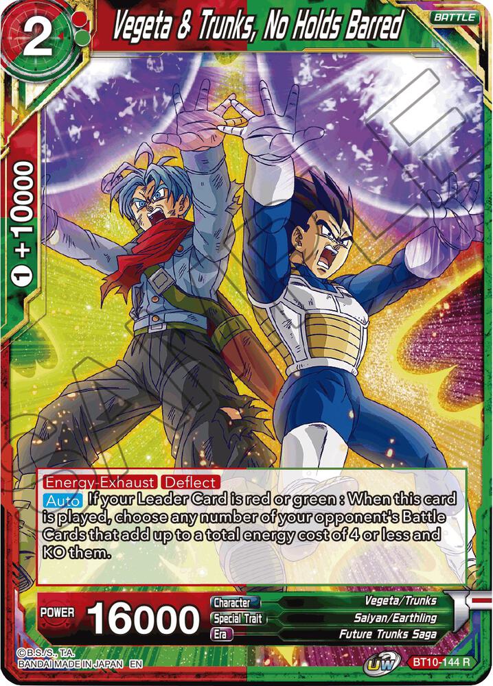 Vegeta and Trunks No Holds Barred BT10-144 Rise of the Unison Warrior Dragonball Super card