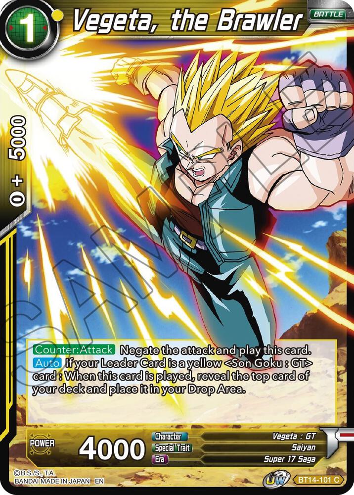 Vegeta the Brawler BT14-101 Cross Spirits Dragonball Super card