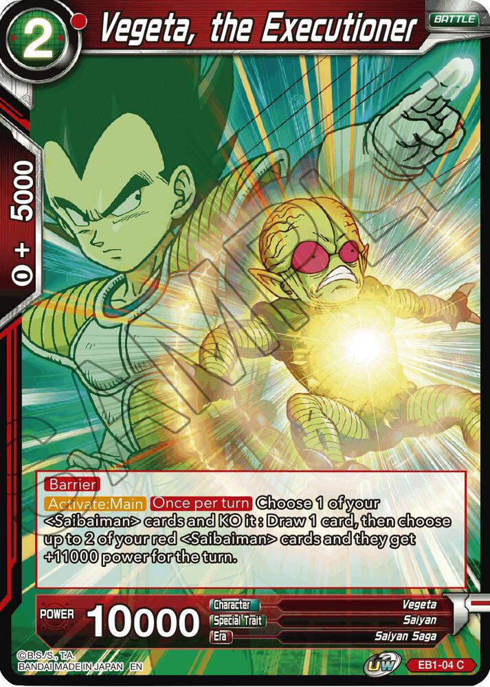 Vegeta the Executioner EB1-04 Battle Evolution Booster Dragonball Super card