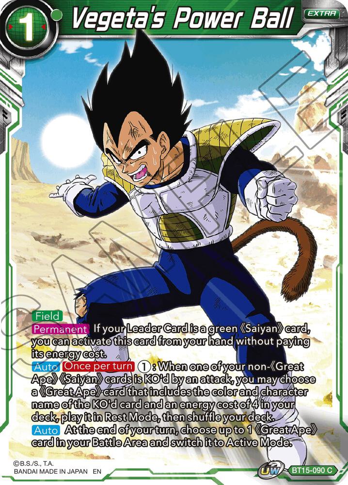 Vegetas Power Ball Foil BT15-090 Saiyan Showdown Dragonball Super card