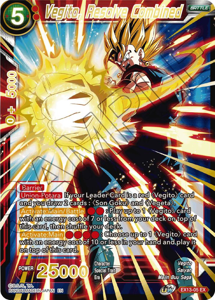 Vegito Resolve Combined EX13-05 Special Anniversary Set 2020 Dragonball Super card