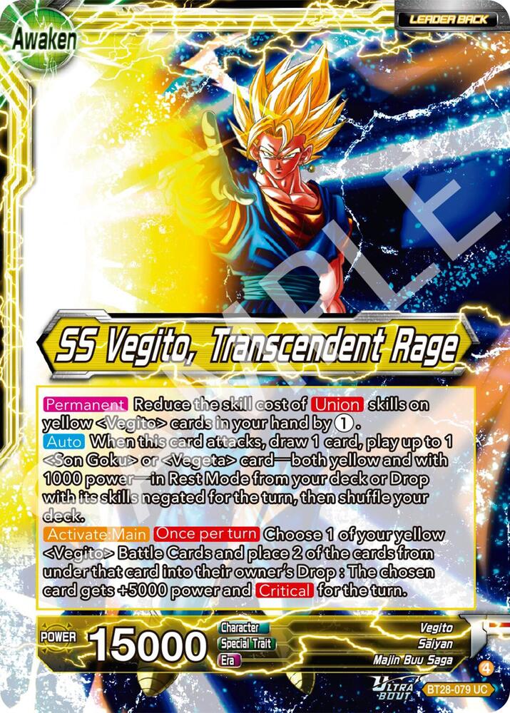 Vegito SS Vegito Transcendent Rage BT28-079 Prismatic Clash Dragonball Super card