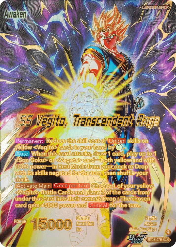 Vegito SS Vegito Transcendent Rage SLR BT28-079 Prismatic Clash Dragonball Super card