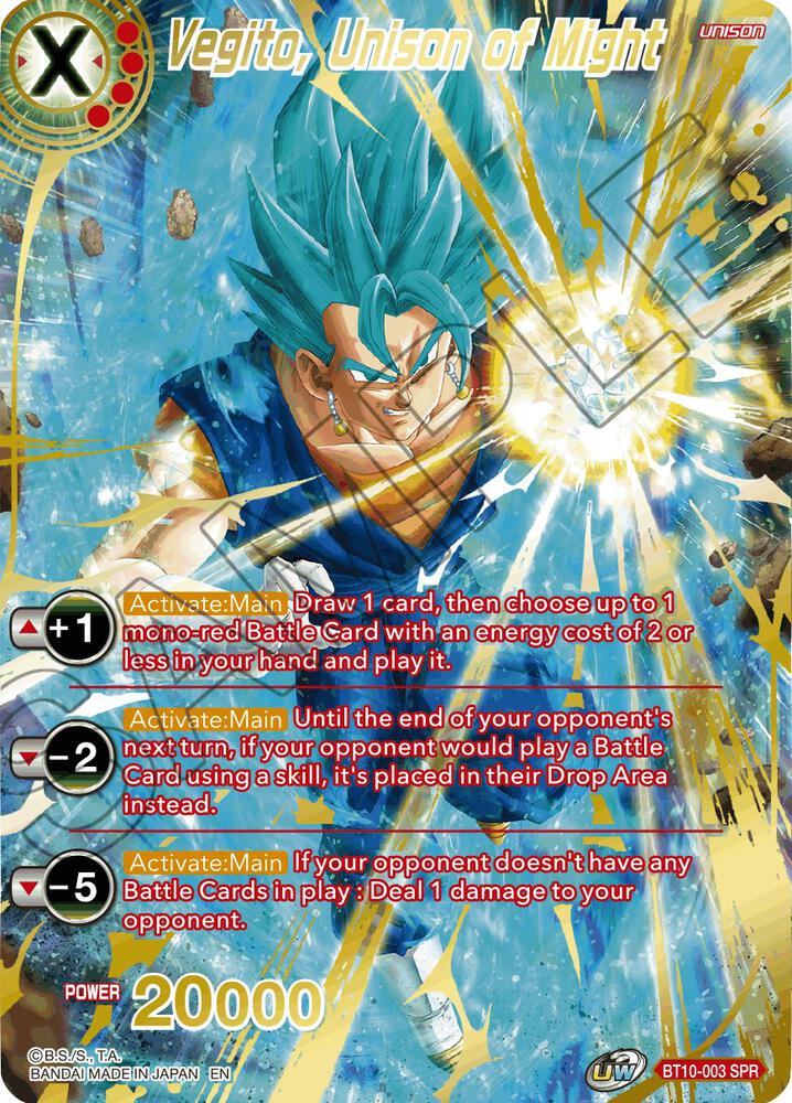 Vegito Unison of Might SPR BT10-003 Rise of the Unison Warrior Dragonball Super card