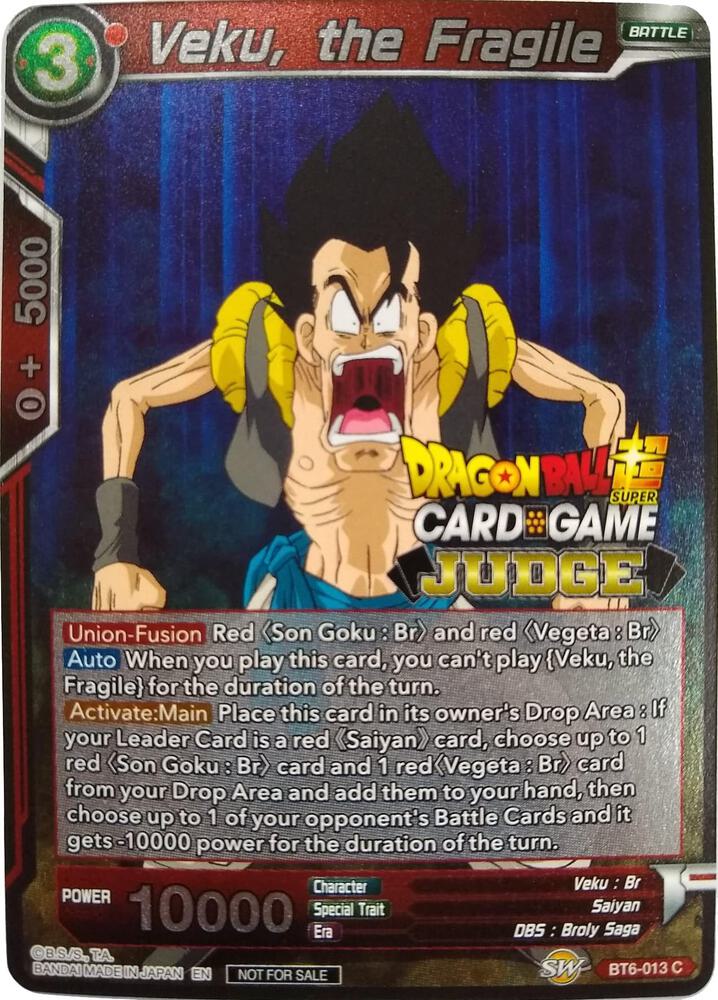 Veku the Fragile BT6-013 Judge Promotion Cards Dragonball Super card