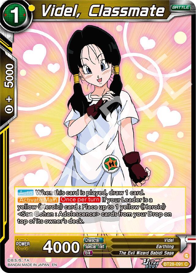 Videl Classmate BT28-091 Prismatic Clash Dragonball Super card