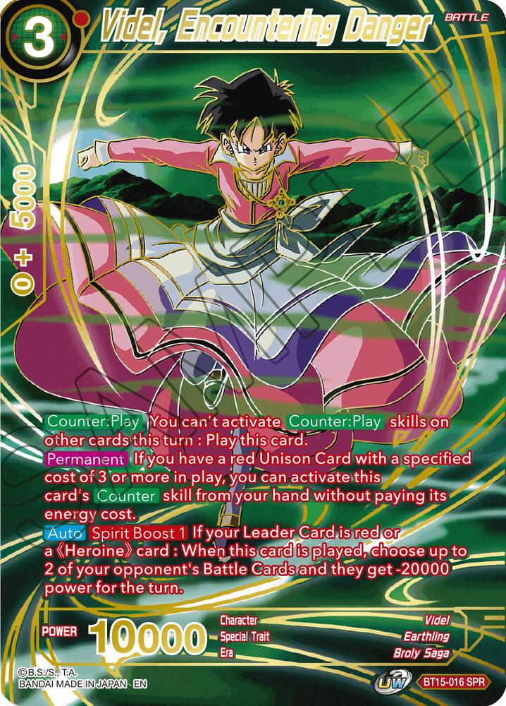 Videl Encountering Danger SPR BT15-016 Saiyan Showdown Dragonball Super card