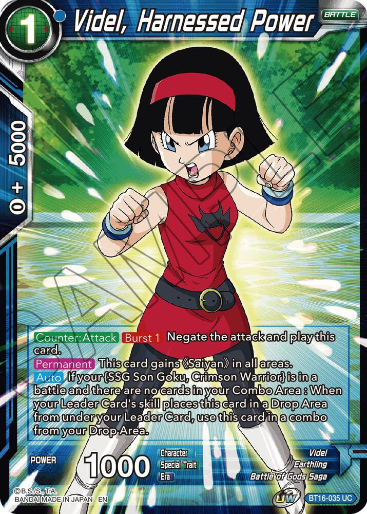 Videl Harnessed Power BT16-035 Realm of the Gods Dragonball Super card