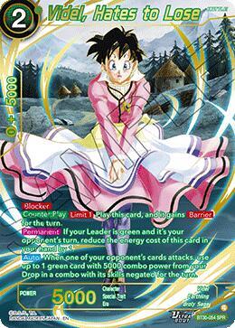 Videl Hates to Lose SPR BT30-054 Three Glorious Fighters Dragonball Super card