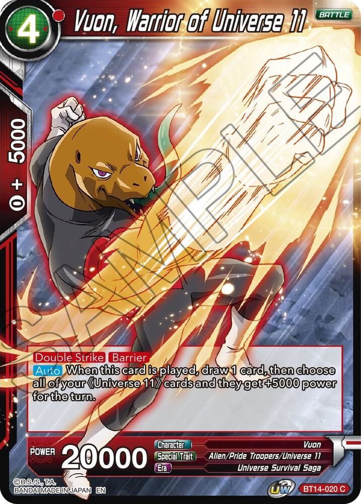Vuon Warrior of Universe 11 Foil BT14-020 Cross Spirits Dragonball Super card