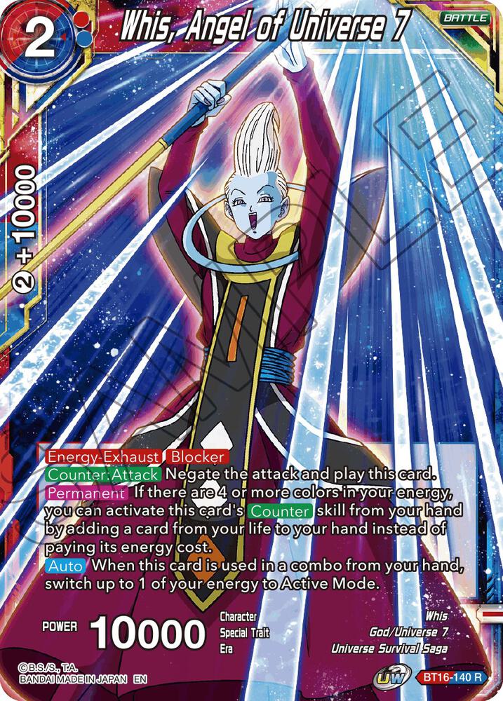 Whis Angel of Universe 7 BT16-140 Realm of the Gods Dragonball Super card