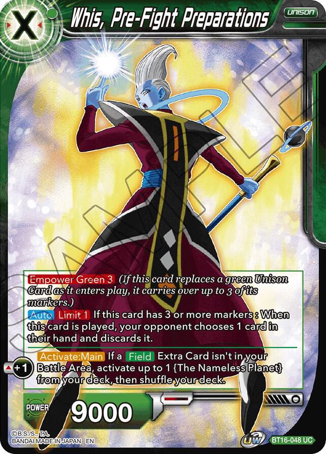 Whis Pre Fight Preparations Foil BT16-048 Realm of the Gods Dragonball Super card