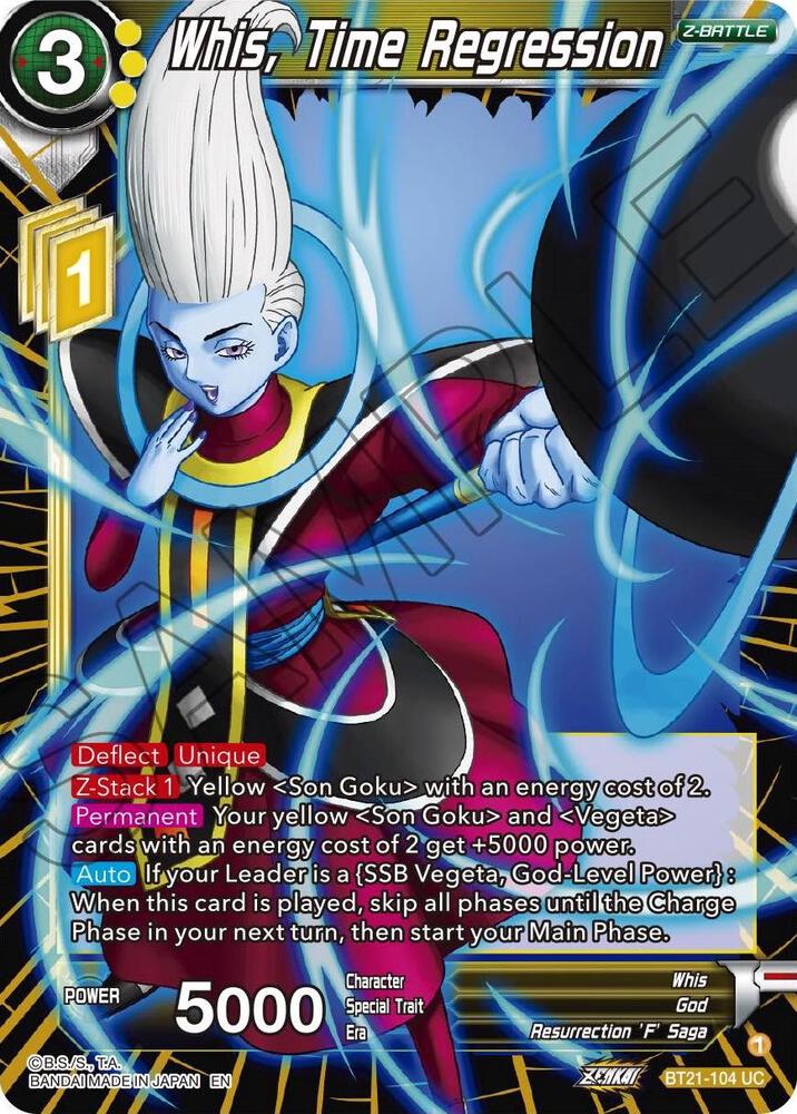 Whis Time Regression Foil BT21-104 Wild Resurgence Dragonball Super card
