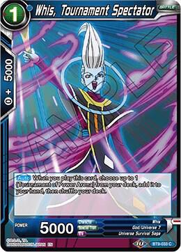 Whis Tournament Spectator Foil BT9-033 Universal Onslaught Dragonball Super card