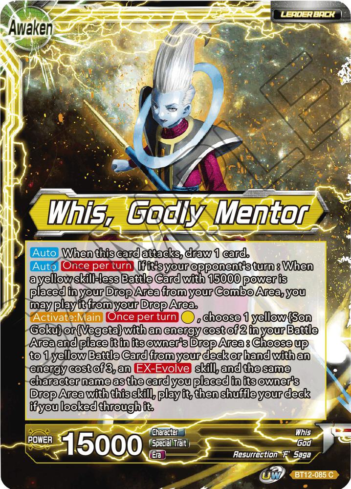 Whis Whis Godly Mentor Foil BT12-085 Vicious Rejuvenation Dragonball Super card