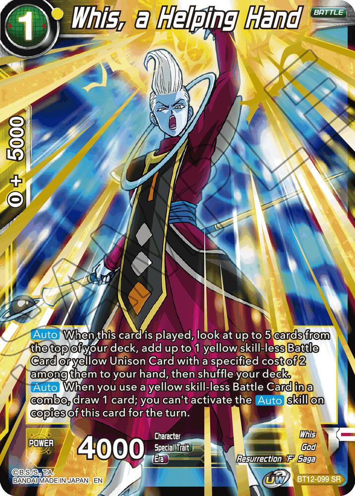 Whis a Helping Hand BT12-099 Vicious Rejuvenation Dragonball Super card
