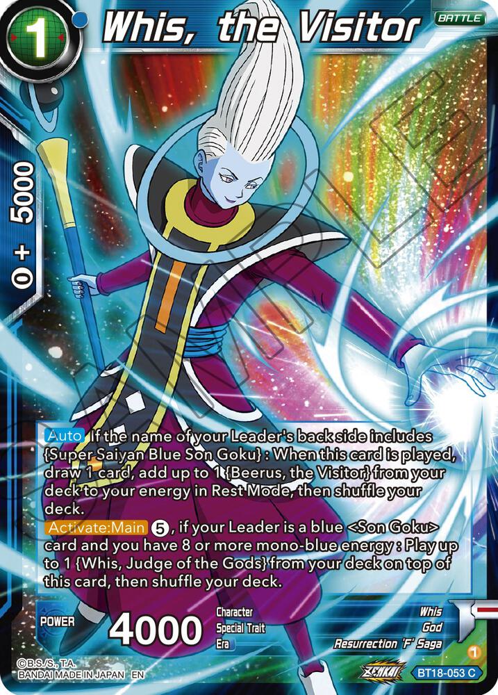 Whis the Visitor Foil BT18-053 Dawn of the Z-Legends Dragonball Super card
