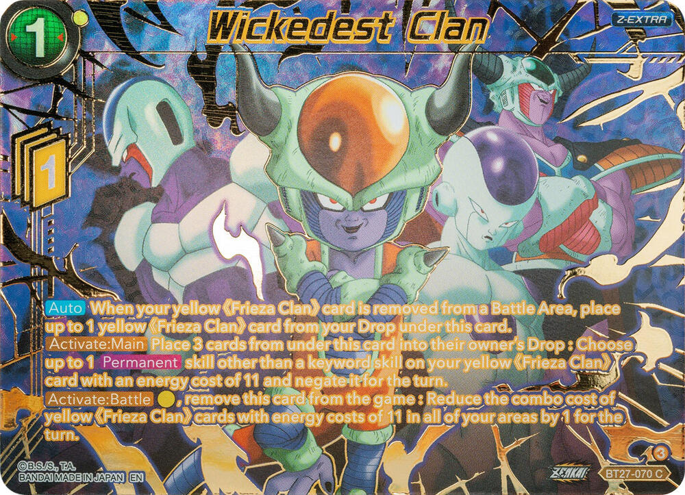 Wickedest Clan Gold Stamped BT27-070 History of Z Dragonball Super card