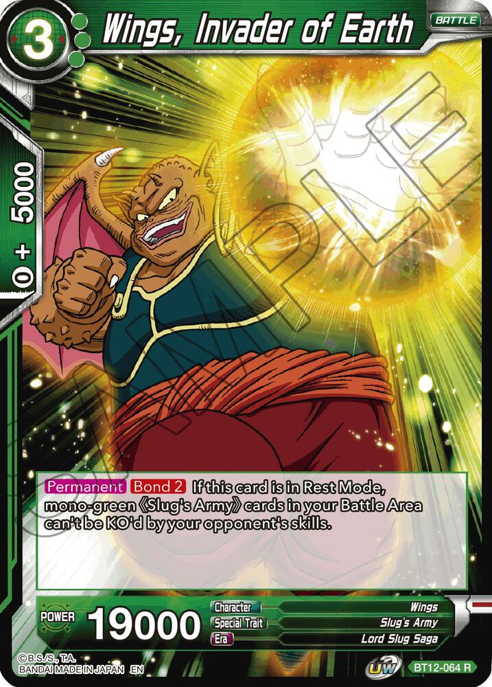 Wings Invader of Earth Foil BT12-064 Vicious Rejuvenation Dragonball Super card