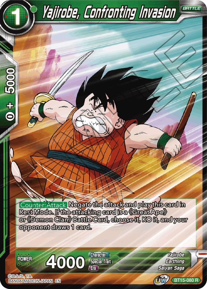 Yajirobe Confronting Invasion Foil BT15-080 Saiyan Showdown Dragonball Super card