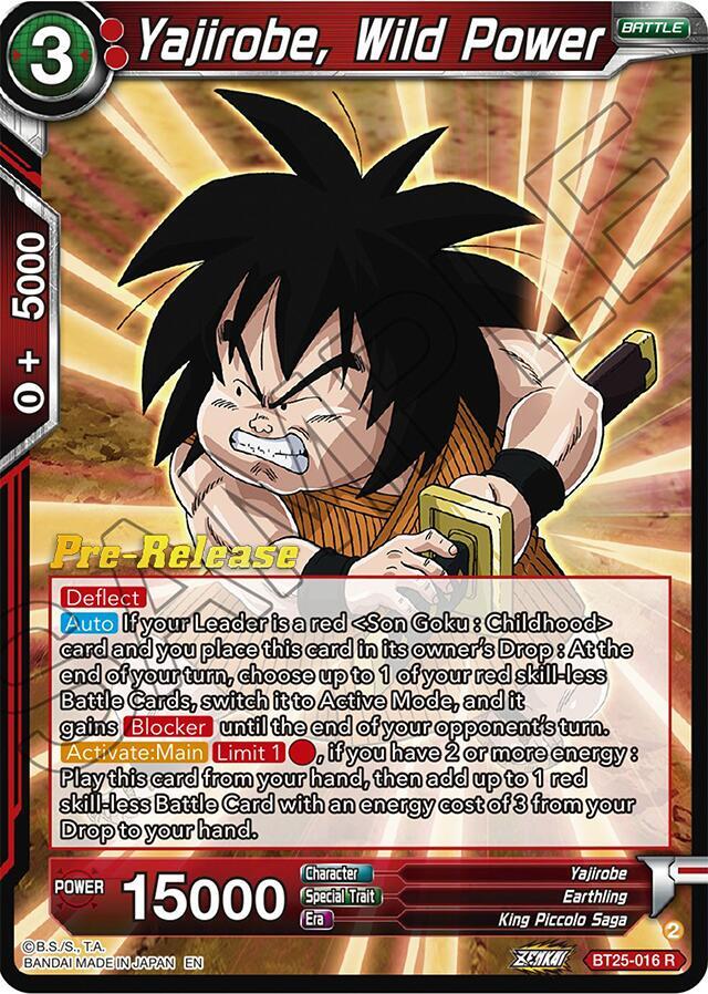 Yajirobe Wild Power BT25-016 Legend of the Dragon Balls Pre-Release Cards Dragonball Super card