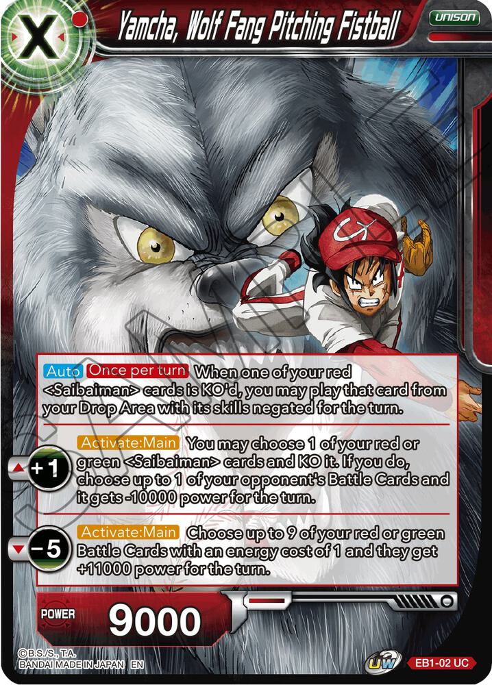 Yamcha Wolf Fang Pitching Fistball Foil EB1-02 Battle Evolution Booster Dragonball Super card