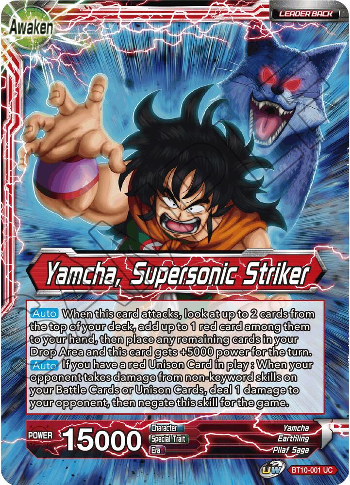 Yamcha Yamcha Supersonic Striker Foil BT10-001 Rise of the Unison Warrior Dragonball Super card