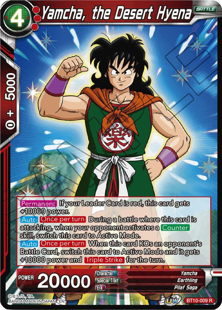 Yamcha the Desert Hyena Foil BT10-009 Rise of the Unison Warrior Dragonball Super card