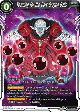 Yearning for the Dark Dragon Balls Foil BT13-149 Supreme Rivalry Dragonball Super card