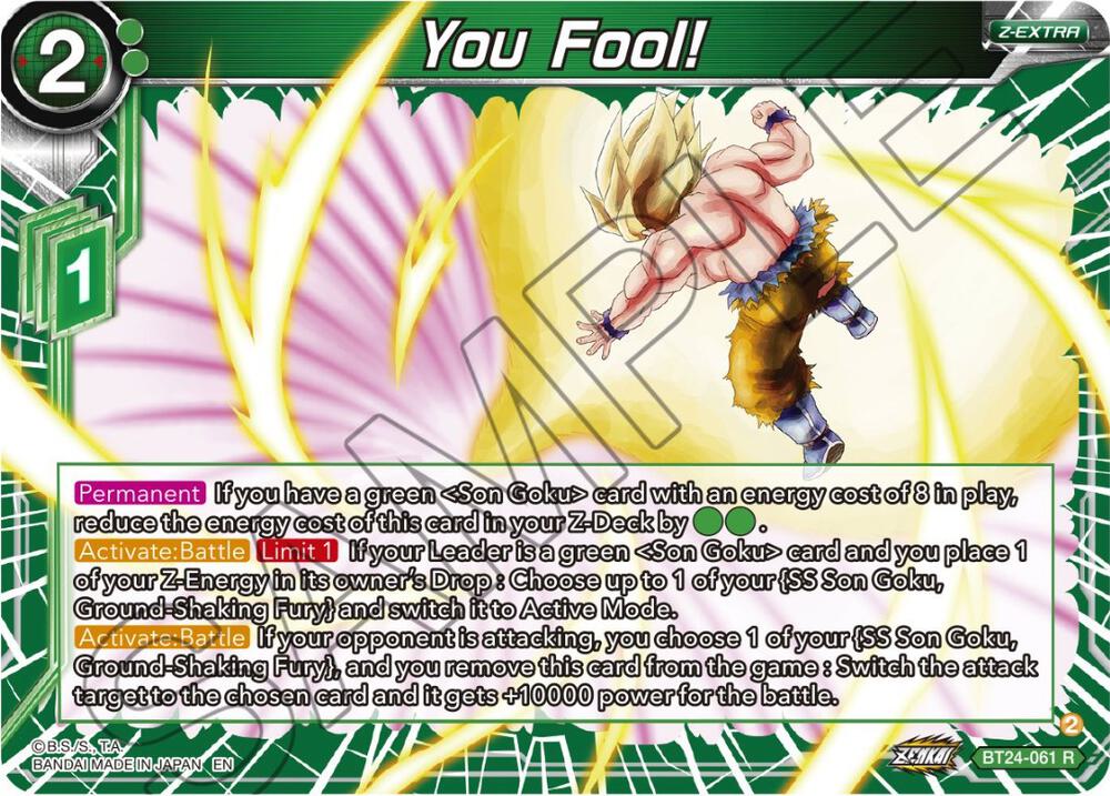 You Fool BT24-061 Beyond Generations Dragonball Super card