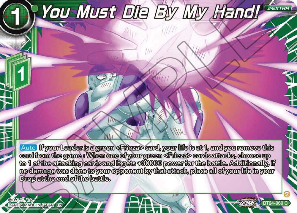 You Must Die By My Hand Foil BT24-060 Beyond Generations Dragonball Super card