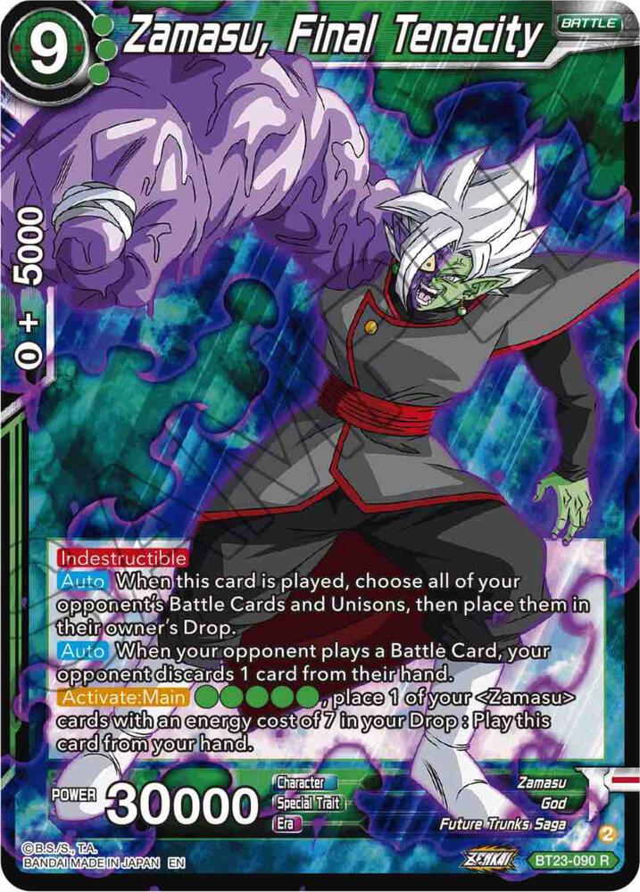 Zamasu Final Tenacity Foil BT23-090 Perfect Combination Dragonball Super card