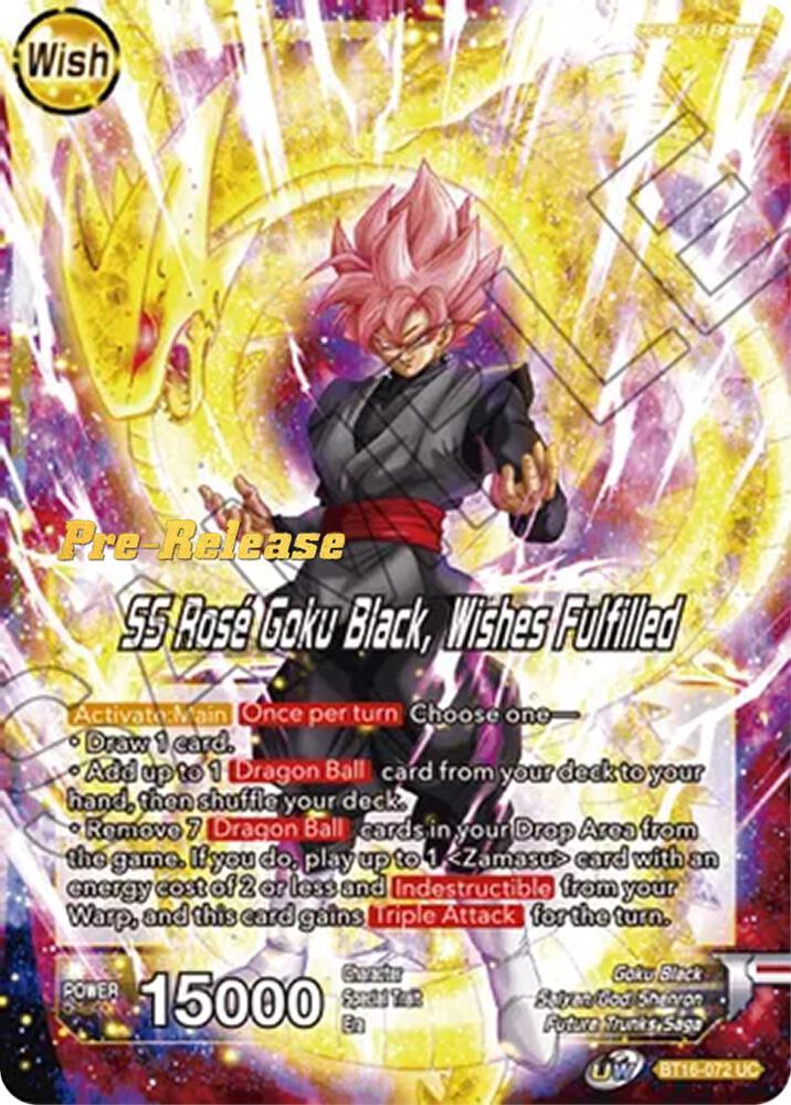 Zamasu SS Rose Goku Black Wishes Fulfilled BT16-072 Realm of the Gods Pre-Release Cards Dragonball Super card