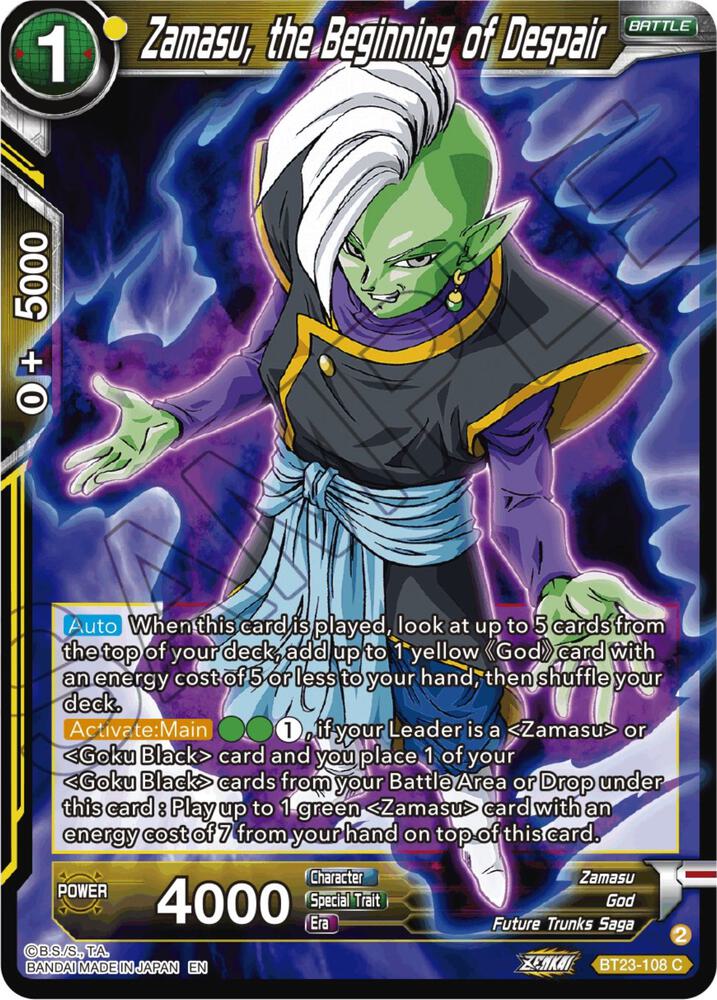 Zamasu the Beginning of Despair BT23-108 Perfect Combination Dragonball Super card