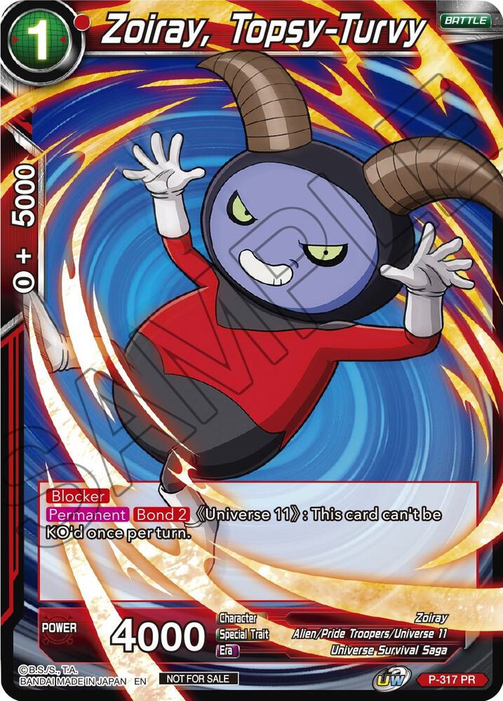 Zoiray Topsy Turvy P-317 Tournament Promotion Cards Dragonball Super card
