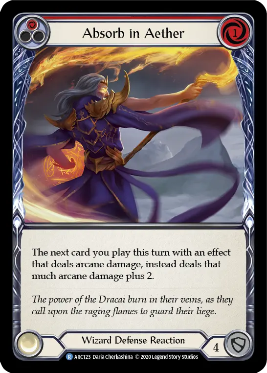 Absorb in Aether RED U-ARC123-RF - Arcane Rising - Unlimited - Flesh and blood card