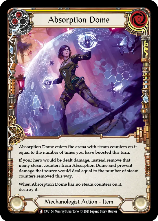 Absorption Dome YELLOW U-CRU104-RF - Crucible of War - Unlimited - Flesh and blood card