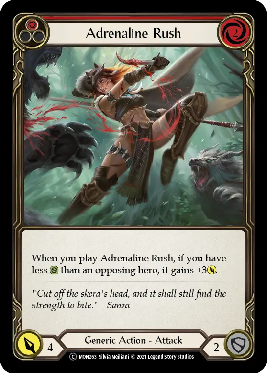 Adrenaline Rush RED U-MON263-RF - Monarch - Unlimited - Flesh and blood card