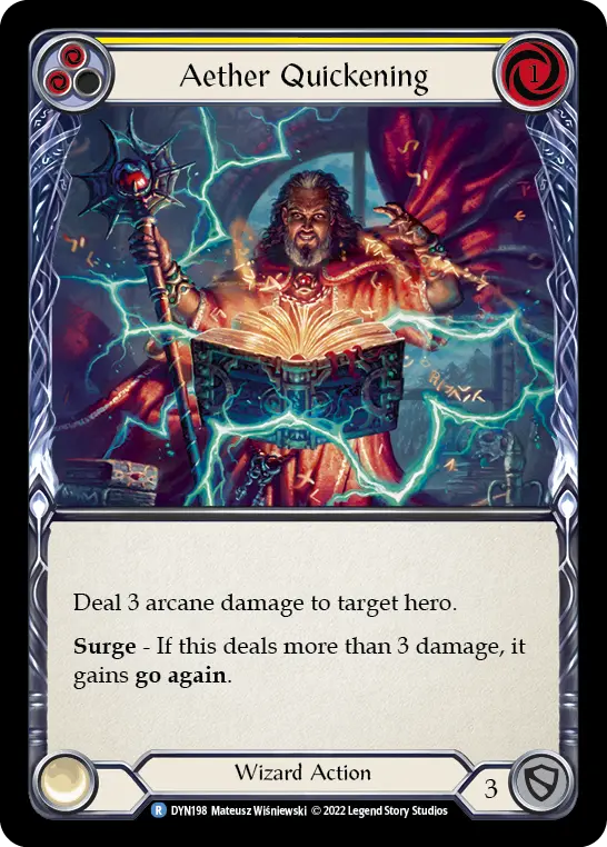 Aether Quickening YELLOW DYN198 - Dynasty - Flesh and blood card