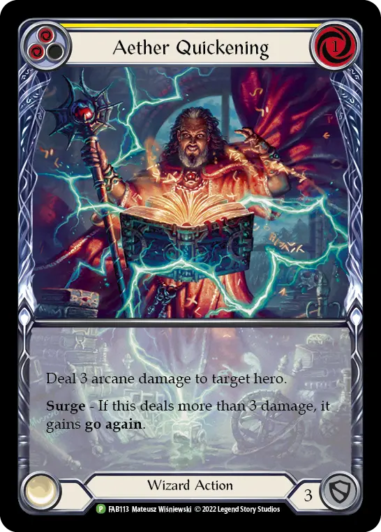 Aether Quickening YELLOW FAB113-RF - Marketing - Alpha Investments Dynasty - Flesh and blood card