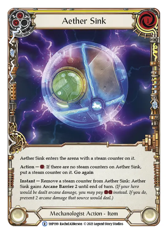 Aether Sink YELLOW 1HP199 - History Pack 1 - Flesh and blood card