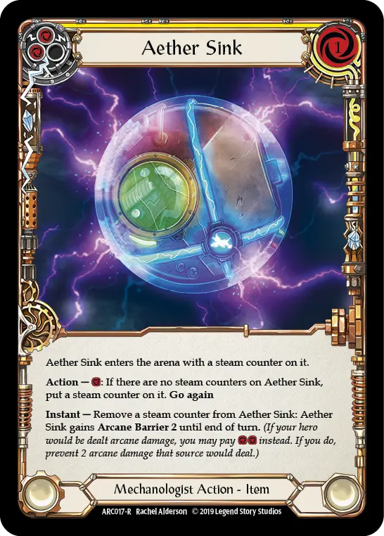 Aether Sink YELLOW ARC017 - Arcane Rising - Flesh and blood card