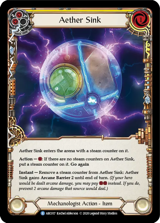 Aether Sink YELLOW U-ARC017-RF - Arcane Rising - Unlimited - Flesh and blood card