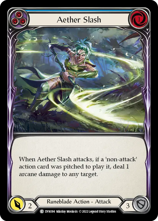 Aether Slash BLUE DYN184 - Dynasty - Flesh and blood card