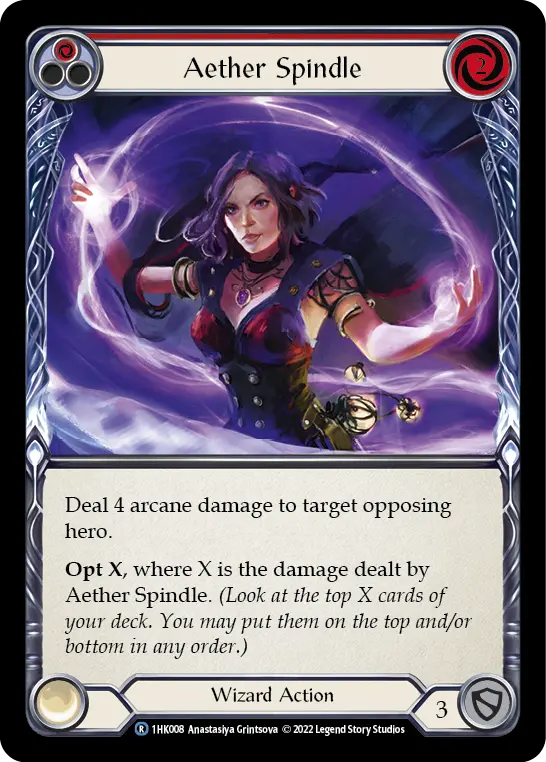 Aether Spindle RED 1HK008 - Kano - Blitz Deck - Flesh and blood card