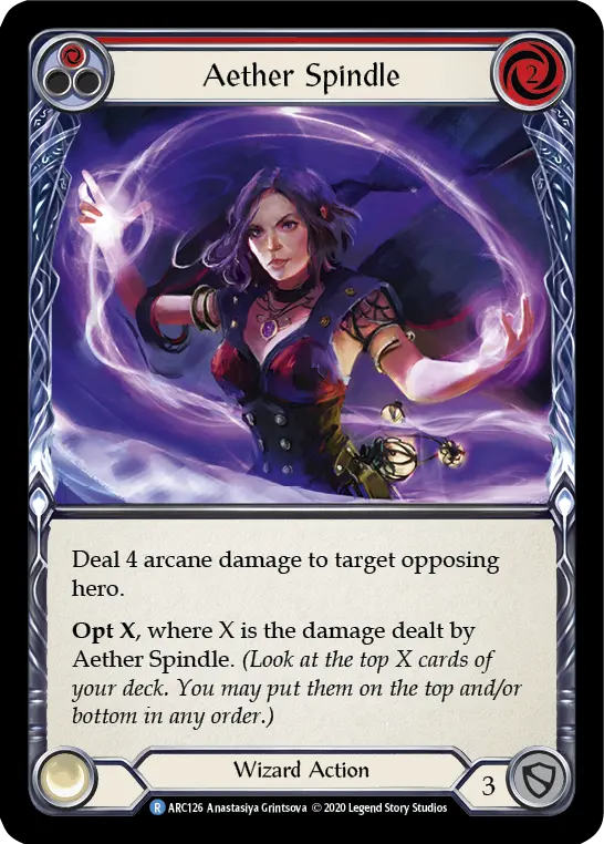 Aether Spindle RED U-ARC126-RF - Arcane Rising - Unlimited - Flesh and blood card
